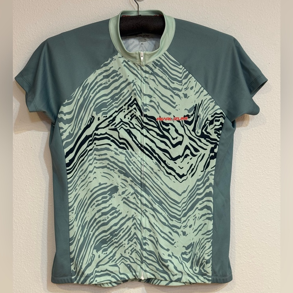 Pearl Izumi Teal and Black Patterned Cycling Jersey Women’s XL
